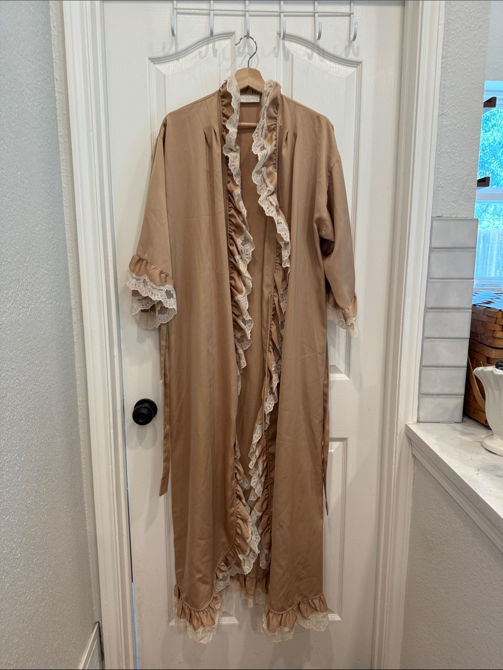 Vintage Lace trim maxi robe